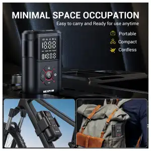 Inflador/Compresor Portátil NEXPOW 150 PSI Recargable para Auto, Moto, Bicicleta y Pelotas con Pantalla Dual miniatura 7